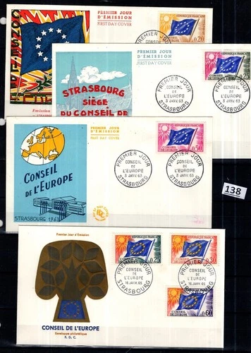 // FRANCE 1963 - 4 FDC - EUROPE COUNCIL