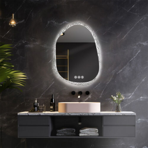 Espejo de baño LED con marco de cristal espejo de maquillaje antiniebla con 3 colores retroiluminado - Imagen 3 de 20