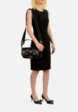 NWT VERSACE QUILTED BLACK LEATHER GOLD MEDUSA GOLD CHAIN SHOULDER BAG $1700