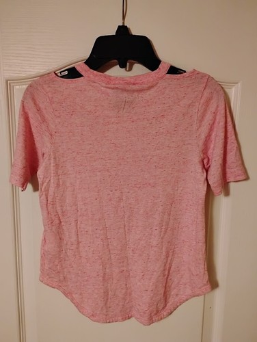 NIKE Girls Shirt w/ Exposed Shoulders, Short Sleeved, Size: Small (Pink) - Picture 2 of 5