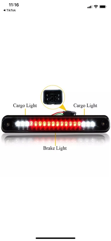 Terceras luces de freno LED 3RD lámparas para Chevy GMC 1988-1998 C/K 1500 2500 3500 EE. UU. Foto 4 de 4