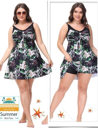 Hanna Nikole Women's Swim Dress Plus Size swimwear 20W Top Only