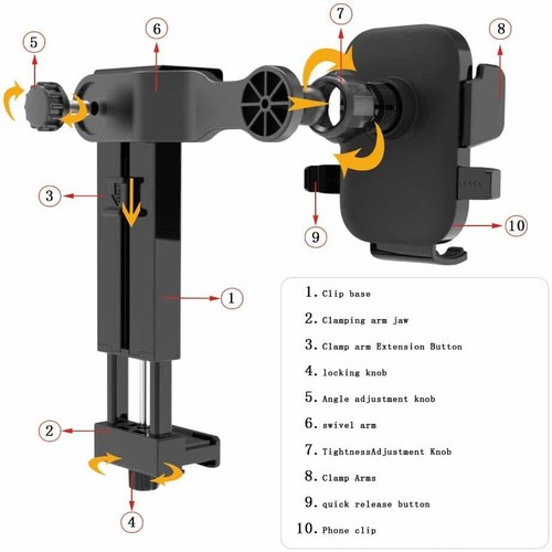 Adjustable Tesla Phone Mount Car Phone Holder for Model 3 and Model Y - Photo 6 sur 7