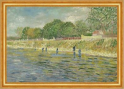 Bank of the Seine Vincent van Gogh Frankreich Fluss Ufer Zaun B A3