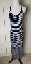 NWOT Jo & Co Boutique Sleeveless Maxi  Sundress Navy/White Nautical, S