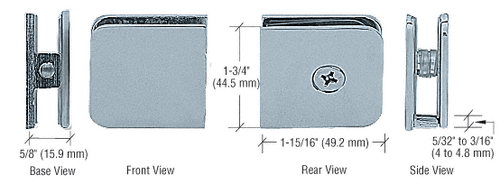 BN - Oversized U-Clamp Glass to Wall - 3/8" to 1/2" Frameless Shower Glass Clip - Picture 3 of 5