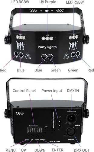Stroboscope Lumière Disco Flash Professionnelle 15 LEDs télécommande Bar, Club - Afbeelding 4 van 8