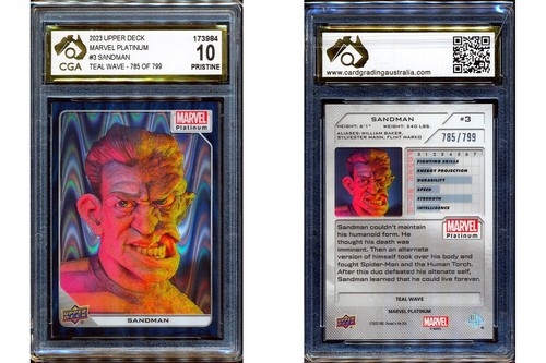 2023 Upper Deck Marvel Platinum Teal Wave #3 Sandman 785/799 CGA 10 - Bild 3 von 3