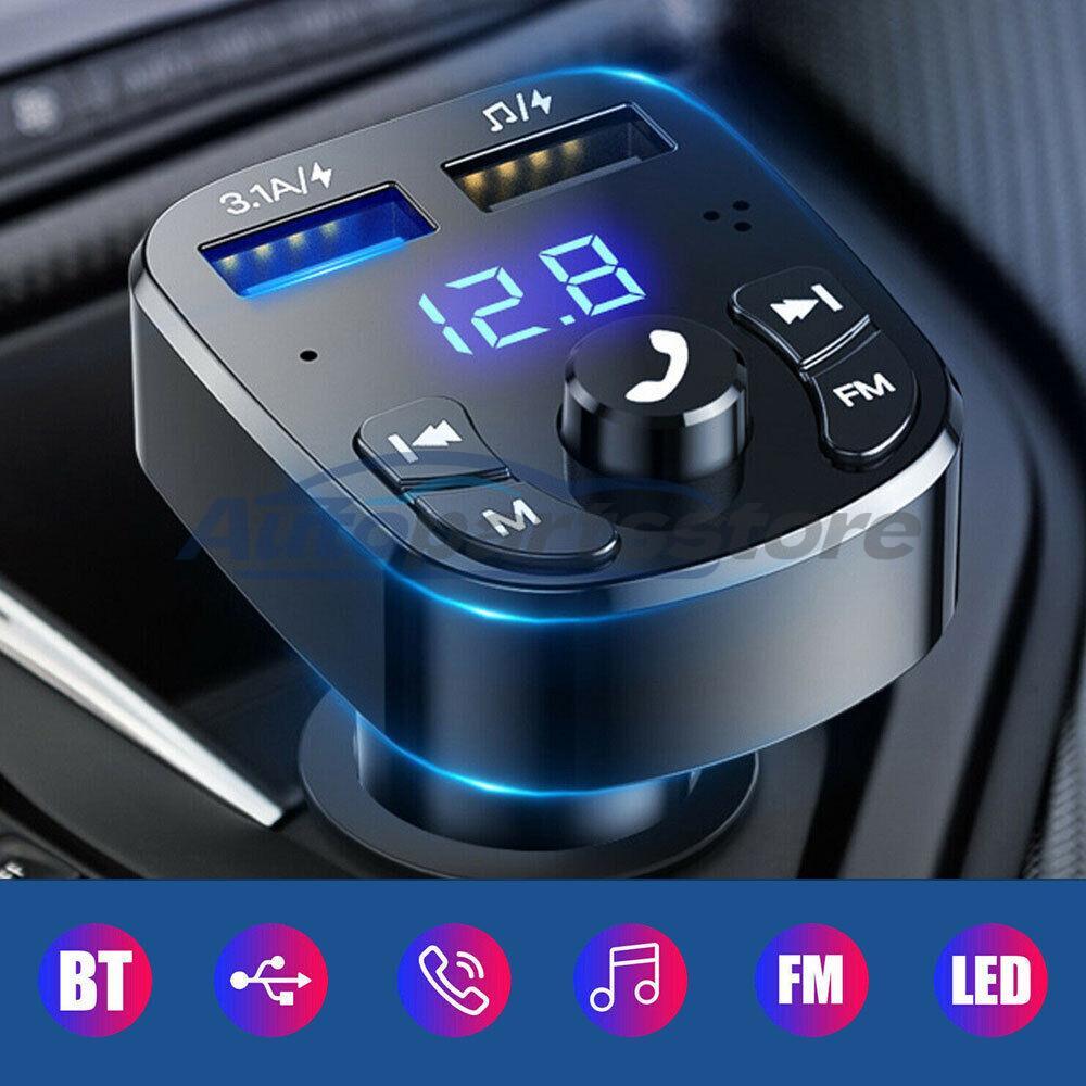 Car Bluetooth FM Transmitter MP3 Radio Adapter Car Fast 2USB Charger Accessories