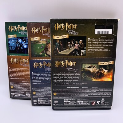 Harry Potter 2 Film Collection DVD Lot of 3 - Years 3 & 4, 5 & 6