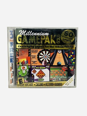 Millennium GamePak Gold PC VTG CD-ROM Arcade Casino 50 Games Win 95 98 XP Retro