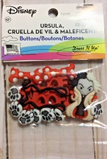 Dress it UP Disney Cruella De Vil & Maleficent Button Pack Item # 9511 New!