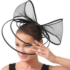 Big Fascinators Hat For Women Weddings Amazing Headwear With Bow For Party