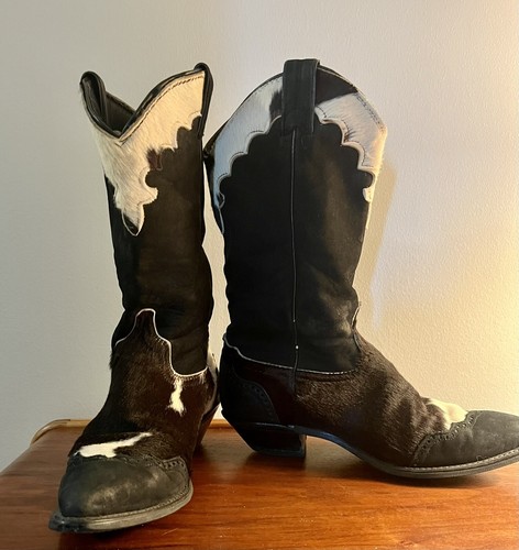 Cowboystiefel schwarz & weiß Rindsleder – Damen 6M #4532 hergestellt in den USA! - Bild 2 von 9