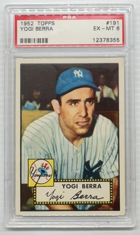 1952 Topps Baseball Yogi Berra #191 PSA 6 New York Yankees EX-MT