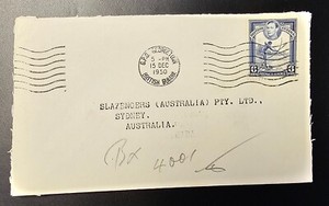 BRITISH GUIANA Cover Sent to Sydney Australia Reverse Postmark on Cover Unique