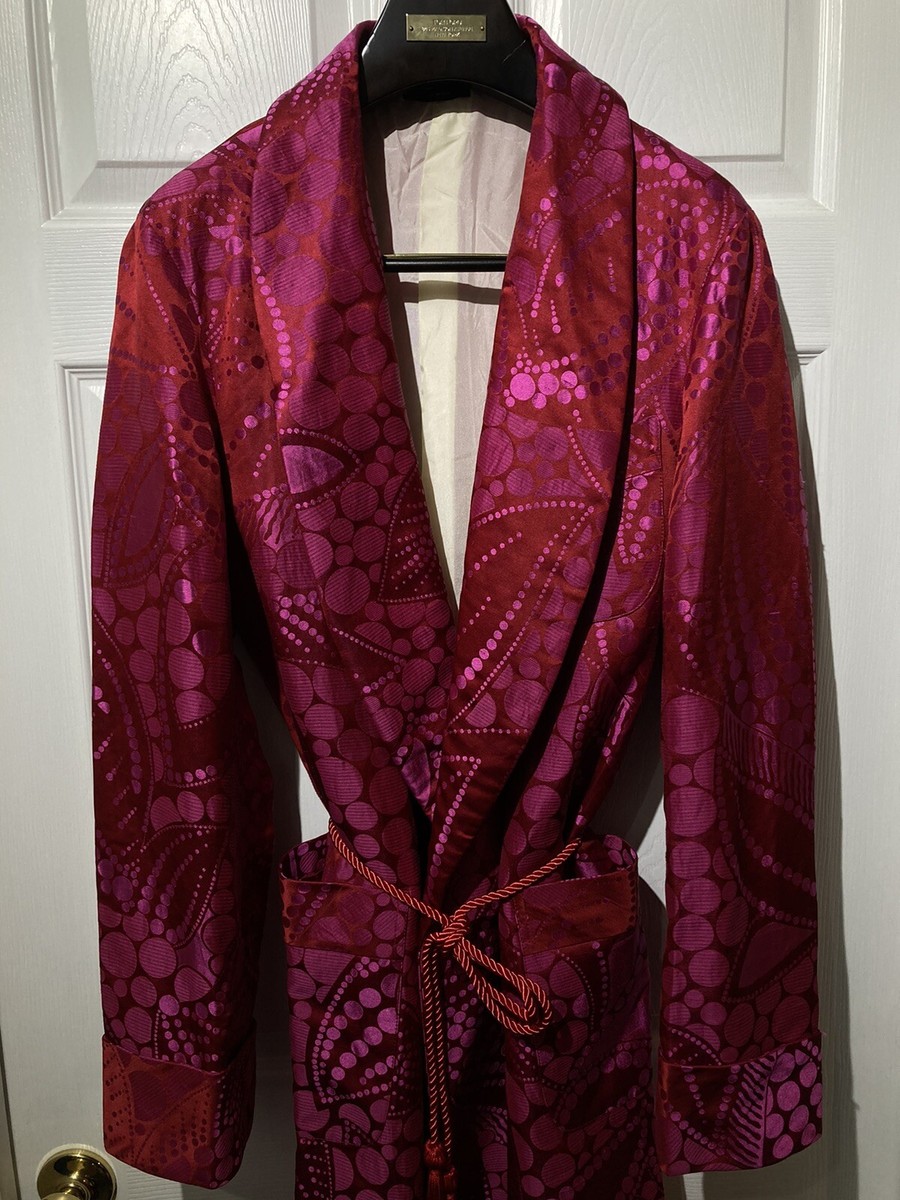 silk robe dressing gown Long Mulberry Silk Robe Luxury 100% Silk Bathrobe Light Blue / L