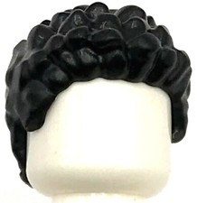 Lego New Black Minifigure Hair Coiled Short Boy Wig City Piece