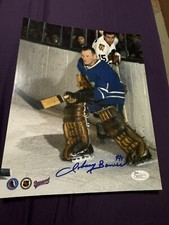 JOHNNY BOWER MAPLELEAFS SIGNED 8X10 PHOTO HOF w/JSA