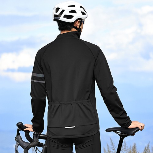 WOSAWE Herren Winter Fahrrad Sets Full Zipper Warm Jacke 3D Polster Trägerhose - Bild 8 von 16