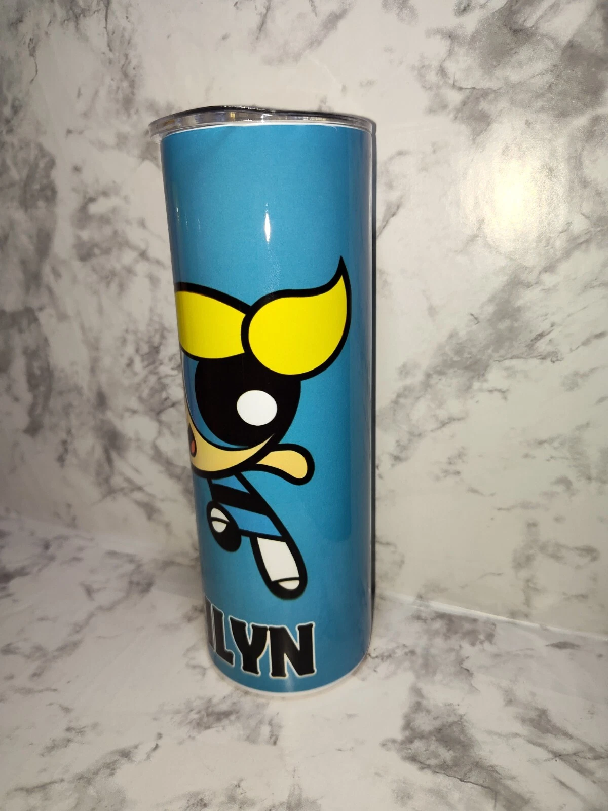 Bubbles Powerpuff Girls Tumbler 20oz Travel Mug Stainless Steel Cup Straw