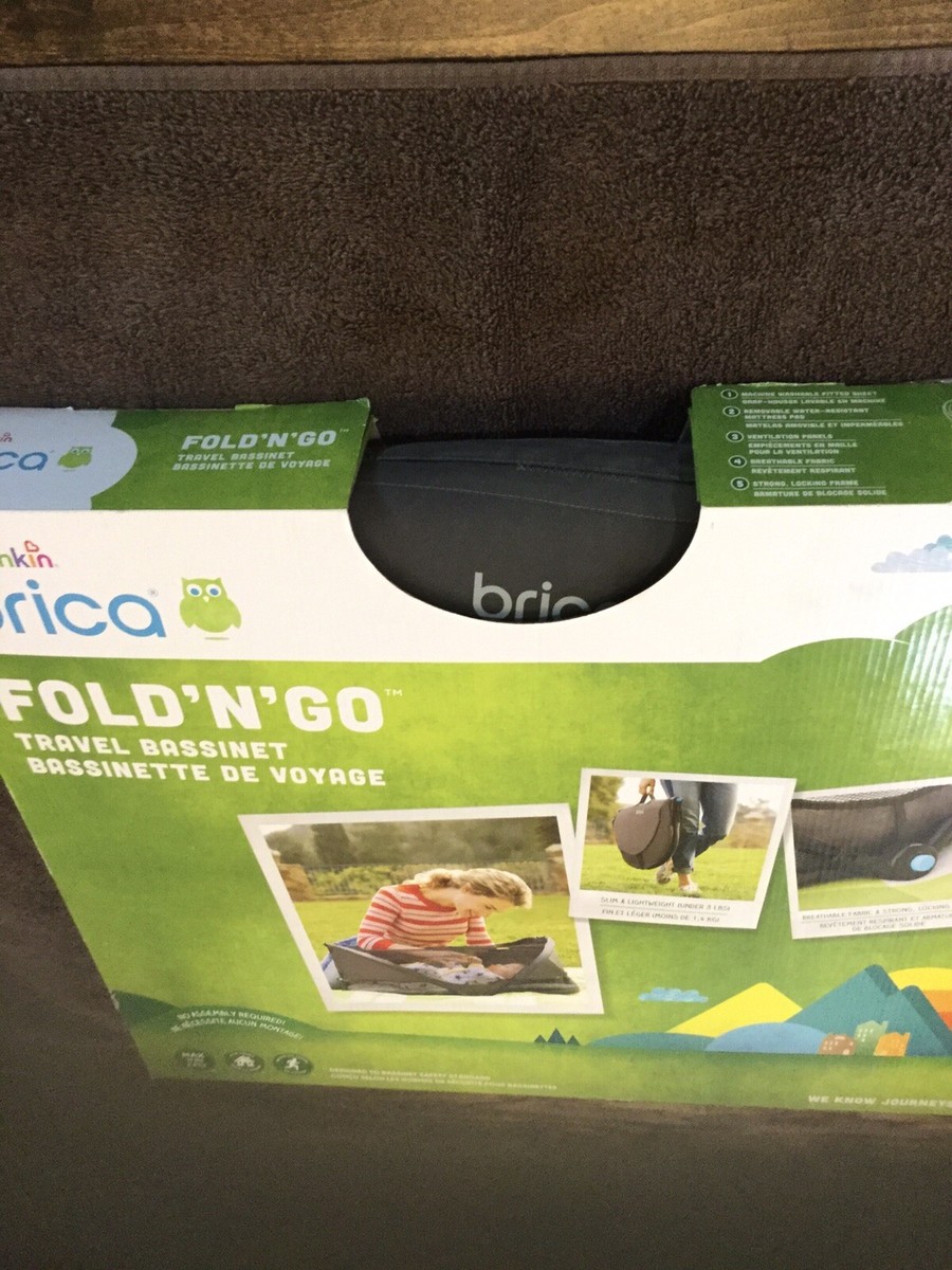 Munchkin Brica Fold N' Go Travel Bassinet, Grey UK - Main Image