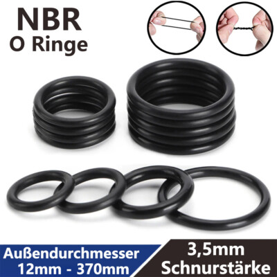 O-Ring AD 12mm-370mm Schnurstärke 3,5mm NBR 70 Dichtring Dichtungsring Gummiring