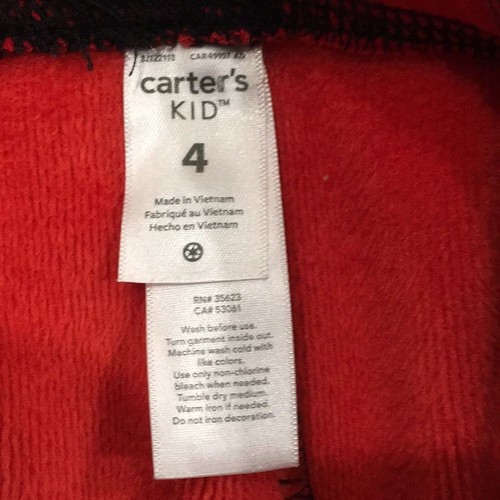 Carter's Girls Sz 4 Leggings Red and Black Buffalo Plaid Checkered - Picture 3 of 7