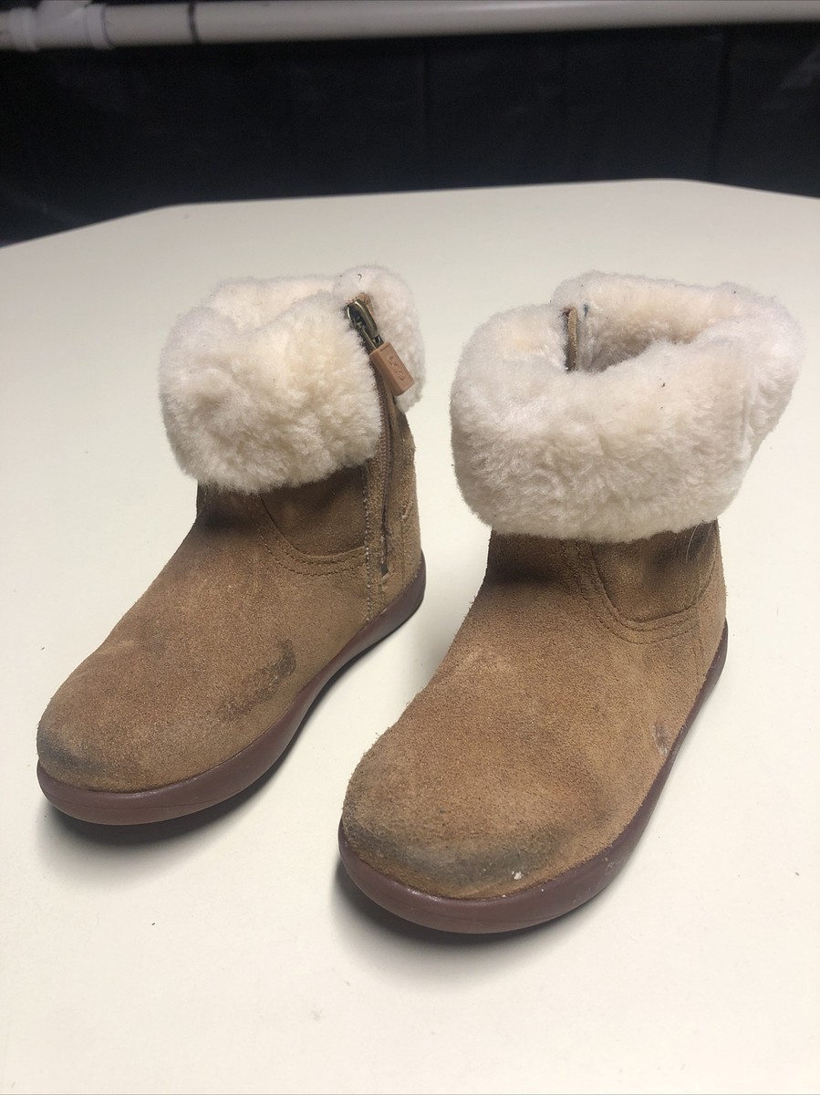 UGG Australia Toddler Jorie II Furry Boots Infant Brown Chestnut Size  1003656T
