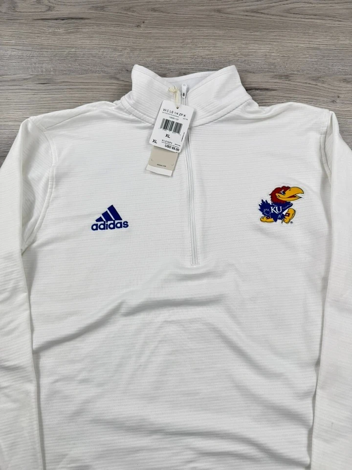 Suéter para mujer University of Kansas Jayhawks XL 1/4 cremallera Aeroready emitido por jugador Foto 4 de 4
