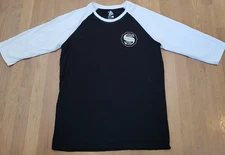 Suavecito California T Shirt Mens Large Black 3/4 White Sleeves 100% Cotton