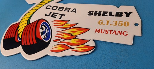 Vintage Ford Motors Sign - Cobra Jet Sales Service Shelby Mustang Porcelain Sign - Picture 9 of 15