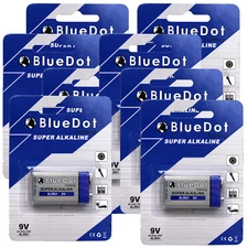 Brand New ~ LOT of 8~ 9 Volt 9V BlueDot Trading Super Alkaline Battery Batteries