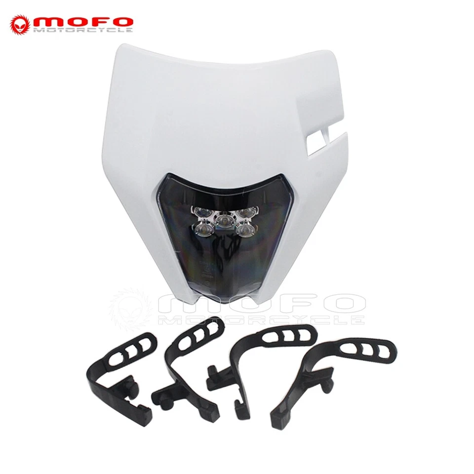 For Honda CRF250R CRF450F XR400 XR650 KLX250 KX250F EXC300 LED Headlight Fairing - Image 4 of 4