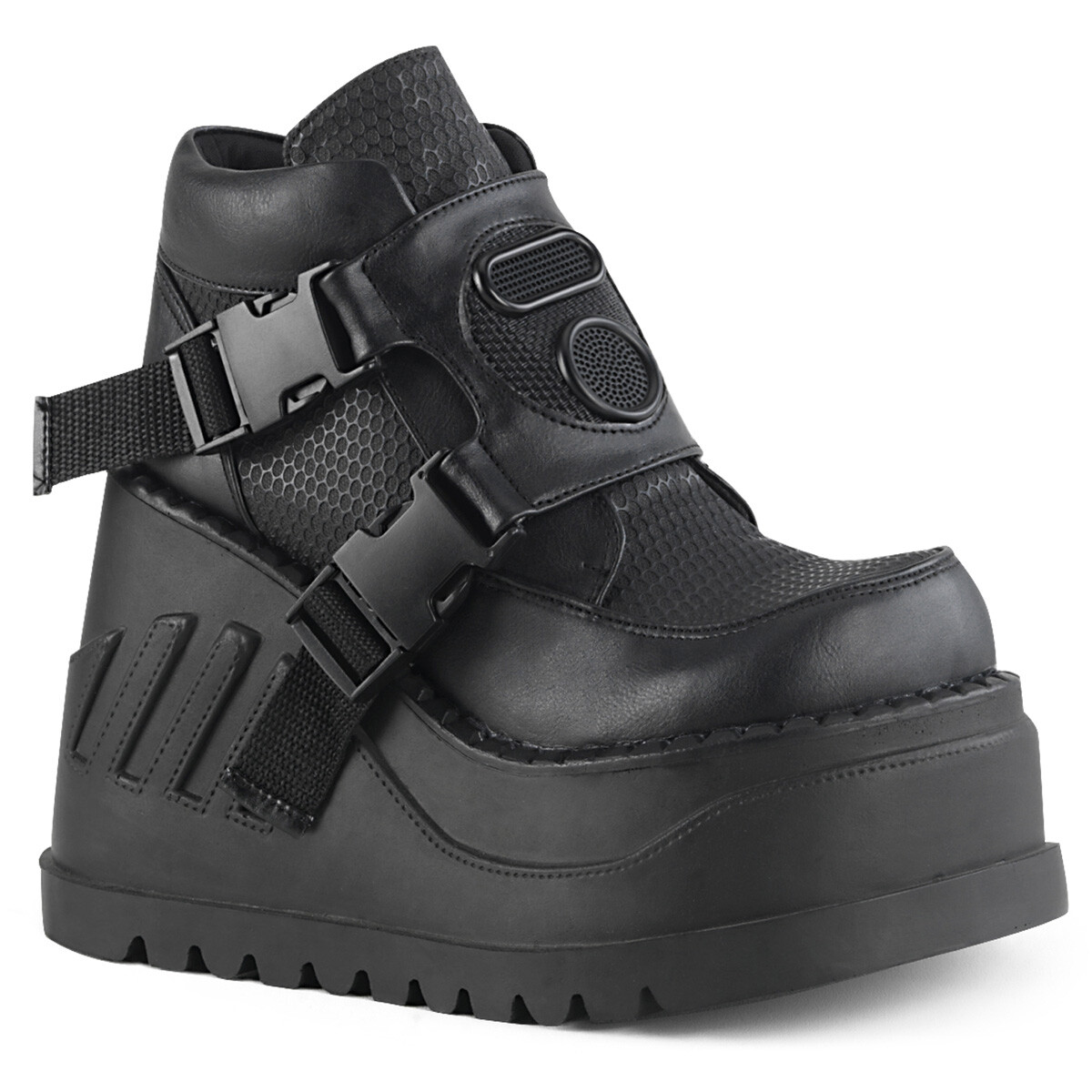 Black Platform Wedges High Tops Cargo Cyber Goth Sneaker