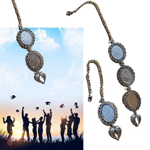 Graduation Hat Tassels Memorial Photo Charm Pendant Oval Antique Photo Charm - Picture 3 of 11