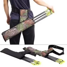 Archery Arrow Quiver 3 Tube Hip Holder Bag Waist Back Pouch Hunting Target