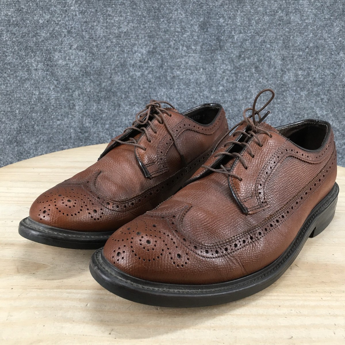 Imperial Biltrite Shoes Mens 9.5 E Wide Wingtip Oxford Brown  display picture 2