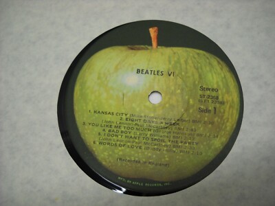 Beatles VI ST 2358 Record Album Apple/Capitol Records 1965 Gold