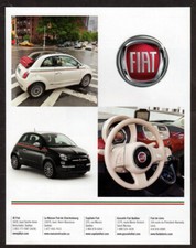 2013 FIAT 500 Vintage Original Print AD | White & Black  car photo French Canada