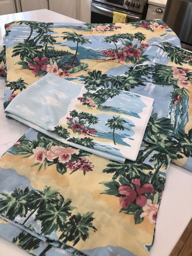 DAN RIVER Vintage Island Comforter Bed Skirt Sham Pillowcase TWIN Set Palm - Picture 8 of 9