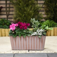 Garden Gear Rust Effect Metal Trough Flower Pot 38cm x17cm x15cm 4 Drilled Holes