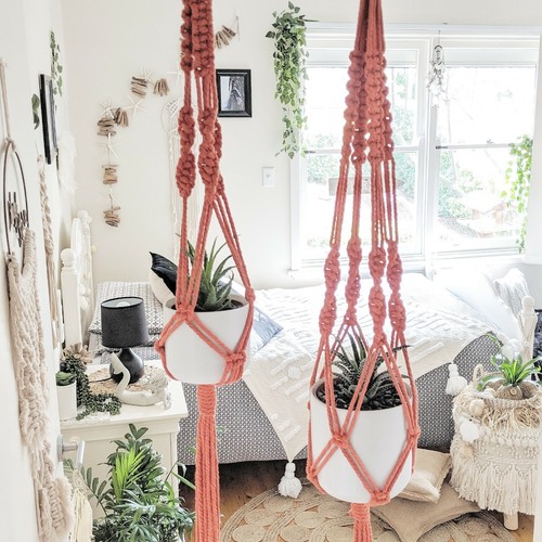 Macrame Plant Hanger - Various Colours - Handmade - Picture 12 of 43