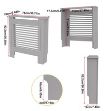 92/100cm Tall Large Radiator Cover Grill Shelf Cabinet MDF Barrier Fence Panles