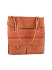 Nwot Perry Ellis Leather Shoulder Bag Purse Pockets Tan Brown Vtg Plaid $159