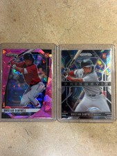 Kristian Campbell 2025 Panini Prizm Pink Cracked Ice & Fireworks Insert RC's