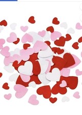100 Valentine HEART Felt Stickers Crafts Art Red Pink White Card decoration
