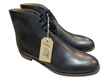 Original British Army Issue Black Leather Officers George Boots Size 12M UK #898
