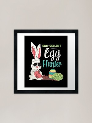 EI CELLENT EIERJÄGER OSTERHASE gerahmtes Wandbild Poster Leinwanddruck Bild
