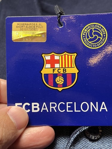 Nueva camiseta polo FC Barcelona 2XL azul a rayas desde 1899 equipo de aficionados al fútbol - Imagen 3 de 6